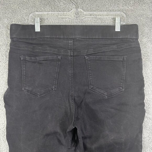 Nine West Pants Womens Jeans 16 Black Heidi Pull On Skinny Flat Front Cotton - Picture 4 of 12